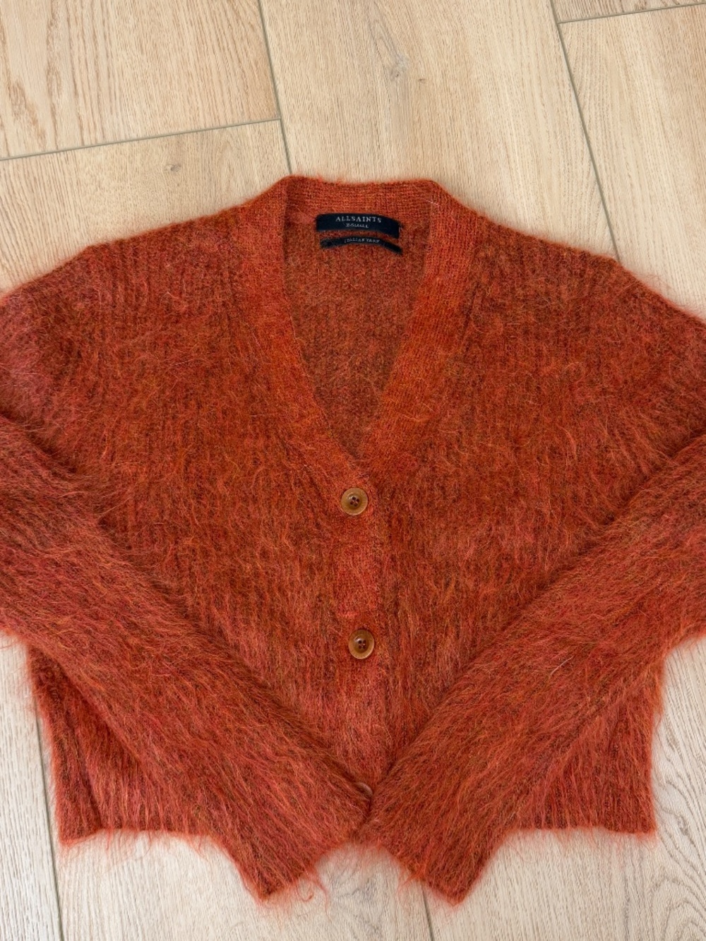 Allsaints Wick Brushed Italian Mohair Cardigan XS - Picture 10 of 10